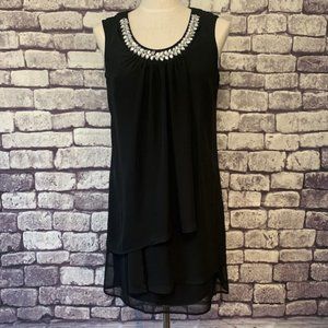 Enfocus Studio Black Layered Front Dress Size 8